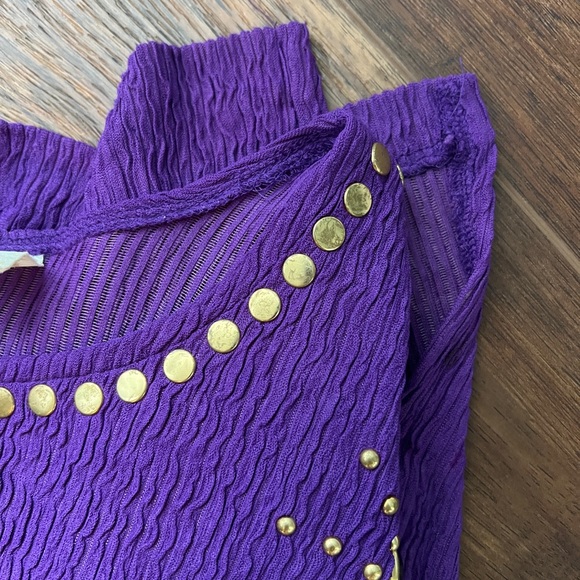 VINTAGE VTG Bonnie Blair Fashions Purple Gemstone Boho Bohemian Festival DressXL - Picture 6 of 9